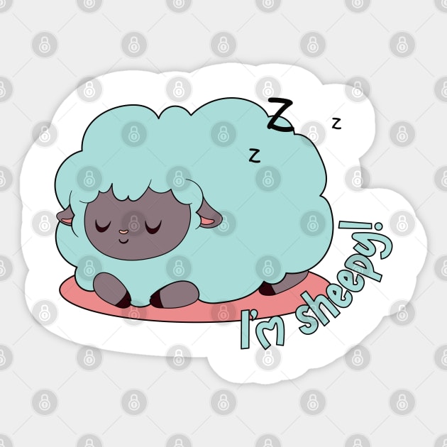 cute green sheep sleeping pacefully Sticker by TurnEffect